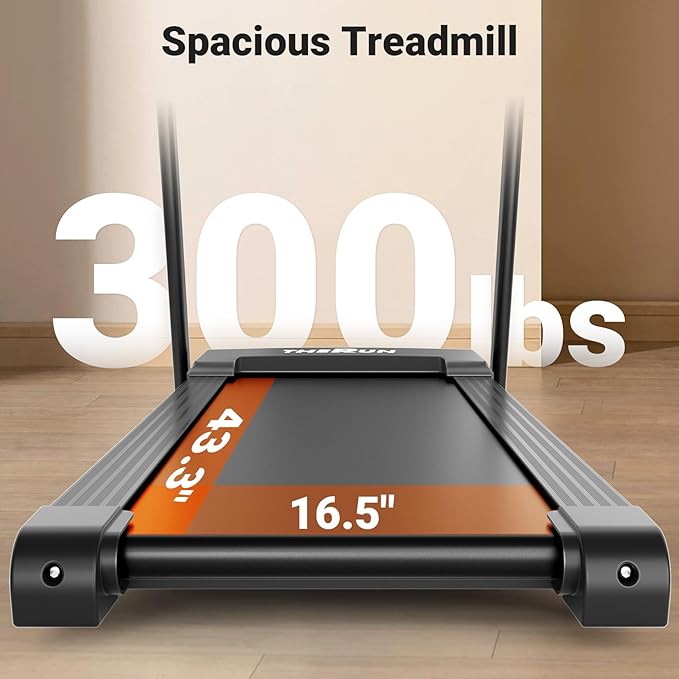 THERUN Incline Treadmill for Running and Walking, 300 lbs Weight Capacity, Wide Belt, 3.0 HP, 18"