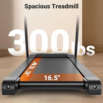 THERUN Incline Treadmill for Running and Walking, 300 lbs Weight Capacity, Wide Belt, 3.0 HP, 18"