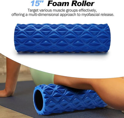 5 in 1 Foam Roller Set Trigger Point Foam Roller, Massage Roller Stick, Massage Ball, Stretching