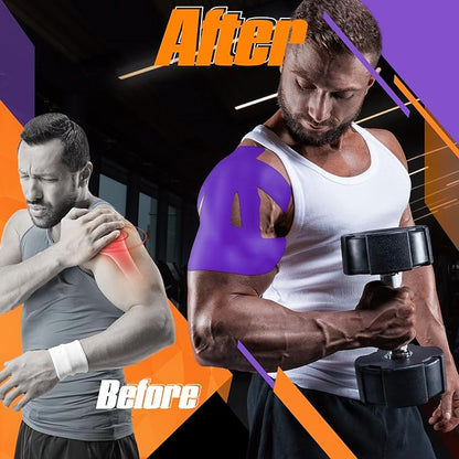 20 Count Kinesiology Tape for Shoulder Pain Relief Pre Cut Sports Waterproof Breathable Enhance