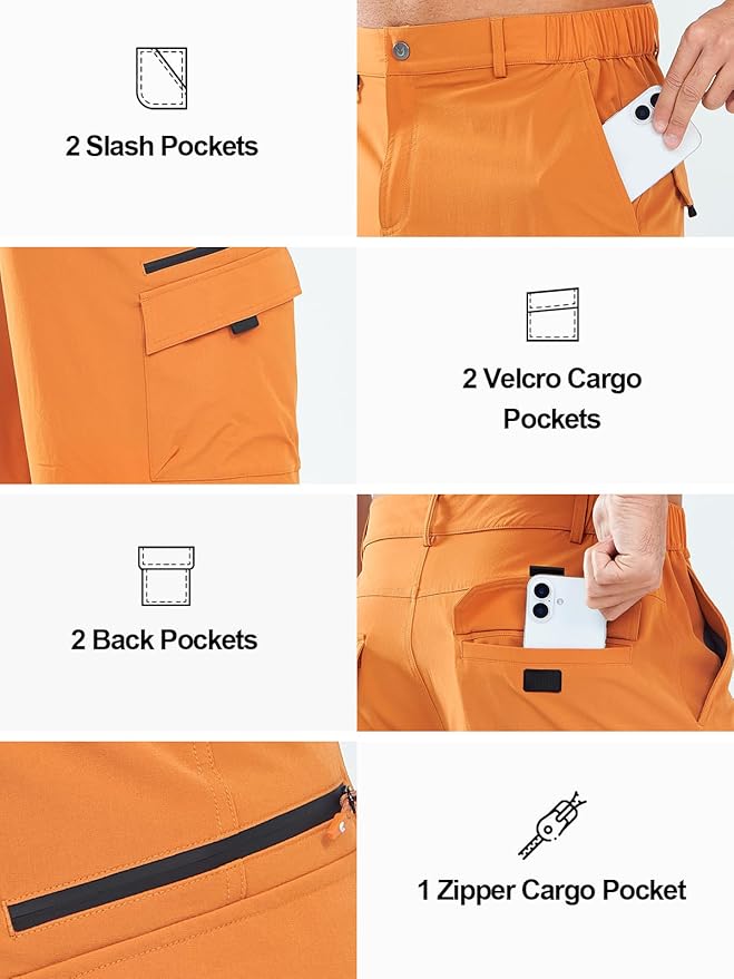 NORTHYARD Men's Cargo Hiking Shorts 9" Lightweight Outdoor Tactical Work Camping Sport Golf Casual