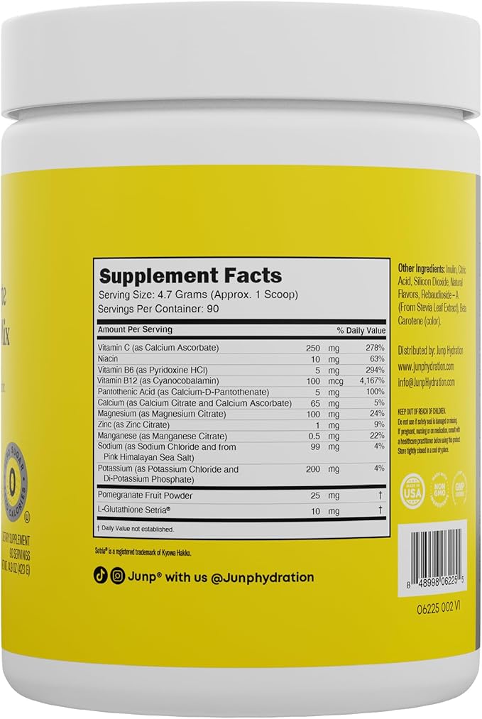 JUNP Electrolytes Powder No Sugar No Carbs – Lemonade Keto Electrolyte Drink Mix - Potassium & Salt