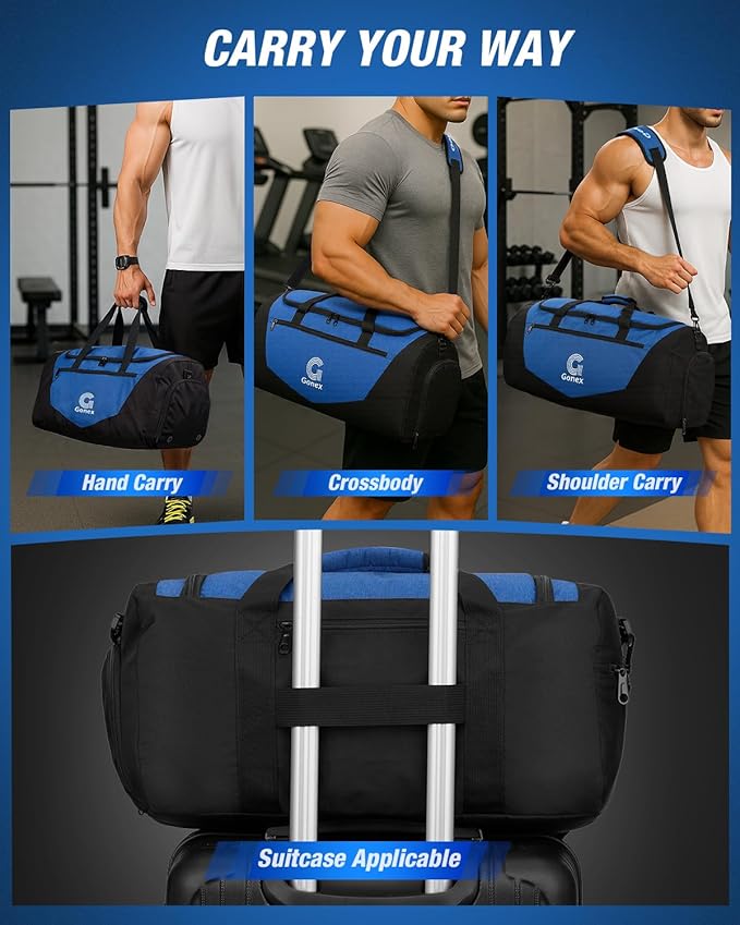 Gonex Gym Duffel Bag with Shoe Compartment Wet Pocket, Large Capacity Sports Duffle Bag for Men