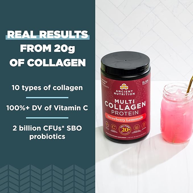 Ancient Nutrition Collagen Peptides Powder, Multi Collagen Protein, Women & Men, Vitamin C