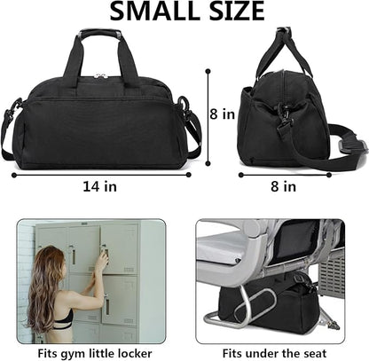 14 inch Small Gym Bag for Women & Men, Mini Duffel Bag for Travel Sports Lightweight Carry On Bag