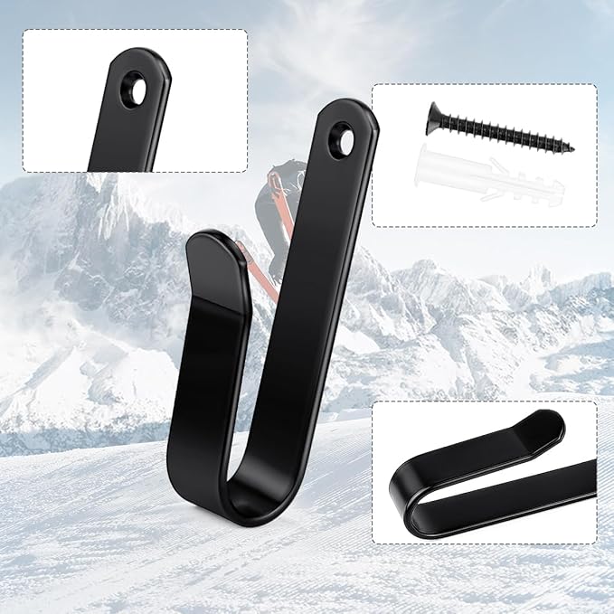 Snowboard Wall Mount Clips, Horizontal Snowboard Rack Display Stand, Snowboard Wall Mount Clips for