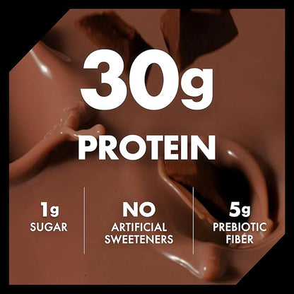 Oikos Protein Shake, Chocolate, 30g High Protein Drinks, Shelf Stable, Ready to Drink, 5g Prebiotic