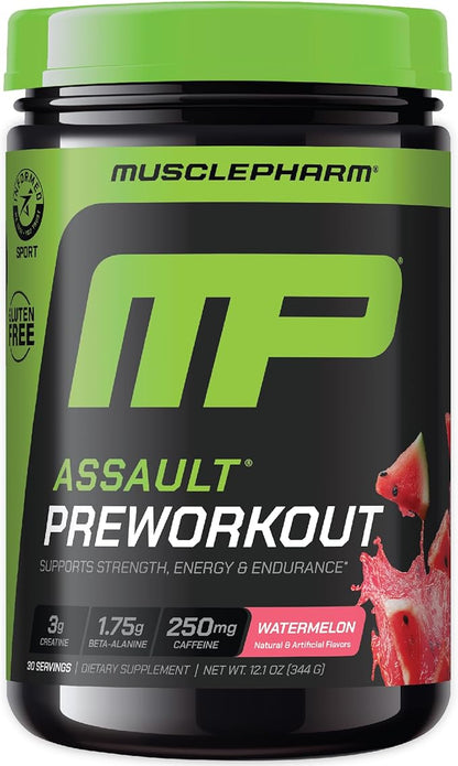 MusclePharm Assault Energy & Strength Pre Workout Powder for Men & Women with Beta Alanine