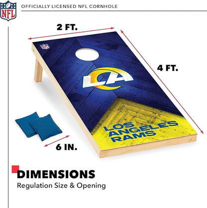 NFL Football 2' x 4' Regulation Size Solid Wood Cornhole Set with Direct Print HD Team Graphics