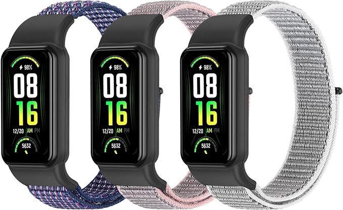 YCHDDER Solo Loop Nylon Bands Compatible with Amazfit Band 7 Straps,Soft Breathable Comfortable