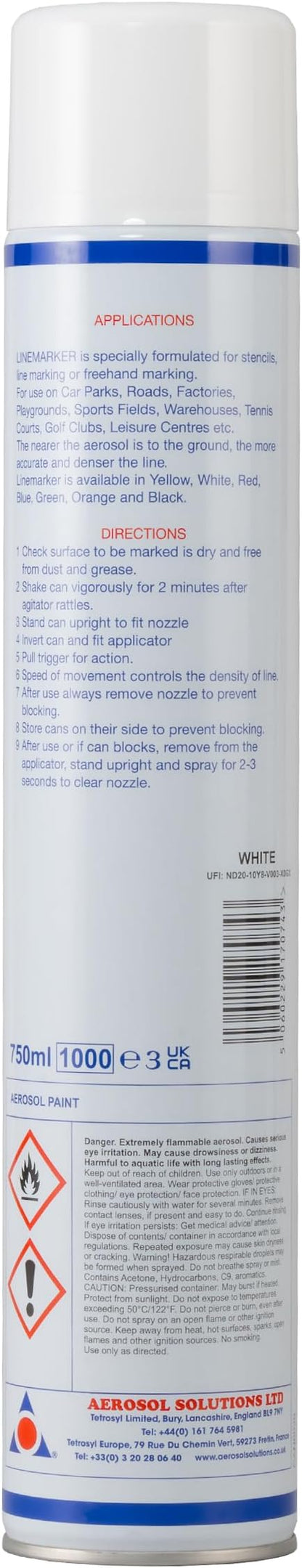 Line Marker, Grass and Road Spray Paint, Athletic Field Striping Paint Spray -White 26 Fl Oz (Pack
