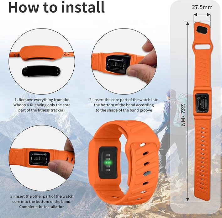 Silicone Sport Band Compatible with Whoop 4.0 Band for Men Women,Soft Comfort Durable Replacement