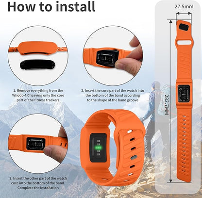 Silicone Sport Band Compatible with Whoop 4.0 Band for Men Women,Soft Comfort Durable Replacement