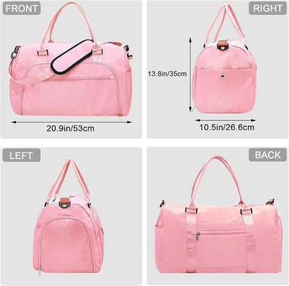 woogwin Gym Bag for Men & Women with Shoes & Wet Compartment Waterproof Duffle Bag for Travel