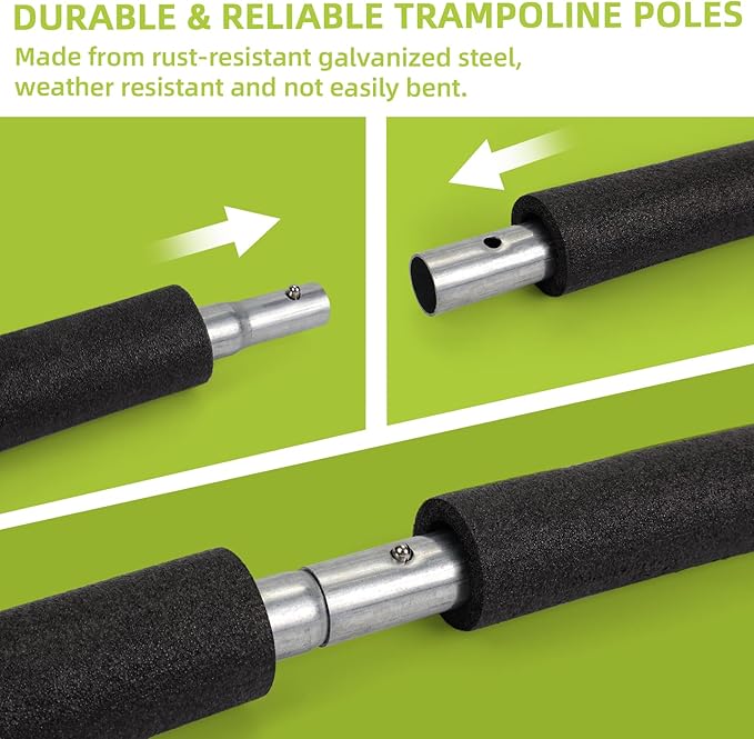 Trampoline Poles Replacement for Skywalker Or Jumpzylla,Galvanized Trampoline Enclosure Pole for