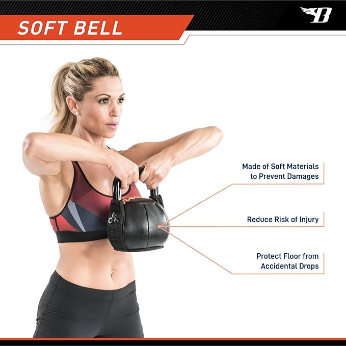 BIONIC BODY by Marcy Soft Kettlebell with Handle for Weightlifting, Conditioning, Strength and core
