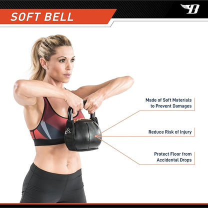 BIONIC BODY by Marcy Soft Kettlebell with Handle for Weightlifting, Conditioning, Strength and core