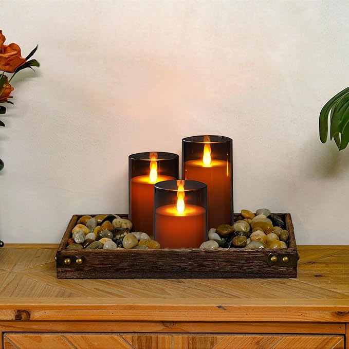 Homemory Realistic Flickering Flameless Candles Battery Operated, LED Fake Electric Candles with