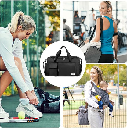 FIORETTO Women's Gym Duffle Bag with Shoes Compartment, 37L Capacity, Ideal for Travel, Gym