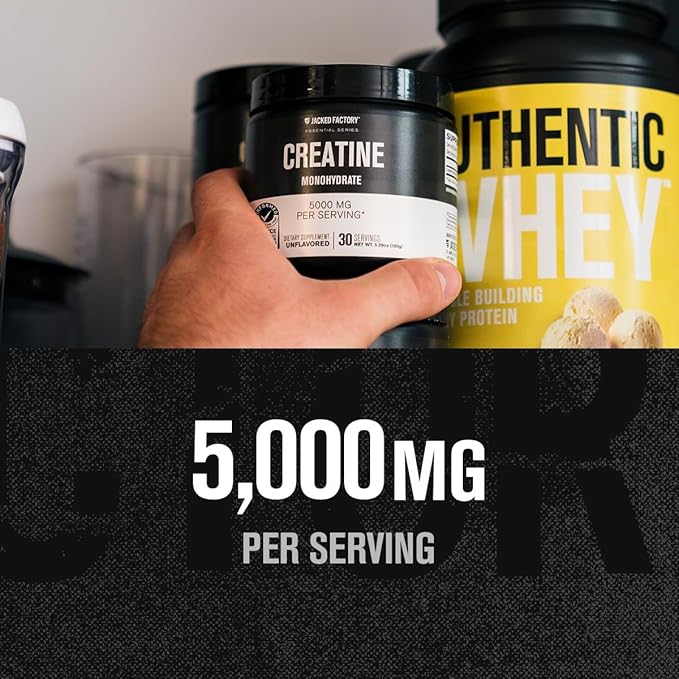 Jacked Factory Creatine Monohydrate Powder 150g - 5g Daily Creatine Supplement for Men and Women