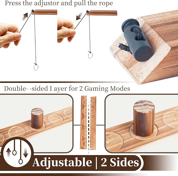 Ring toss Game, Large Base Hook and Ring Game, Hook and Ring Throwing Game for Adults Kids
