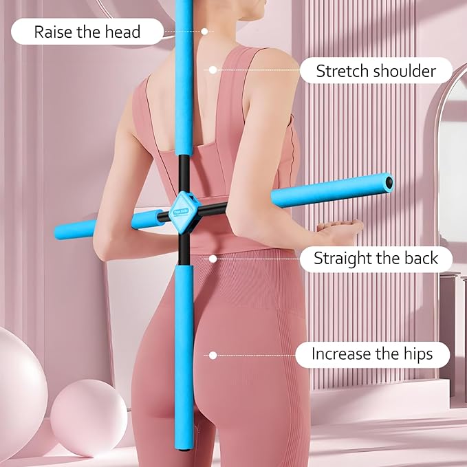 Back Straightener Posture Corrector|Yoga Stick Stretching Tool for Women and Men|Portable Posture