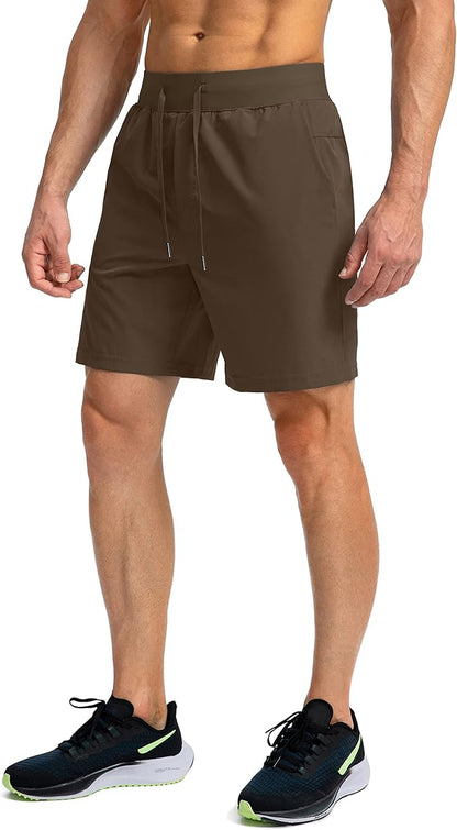 Men's Running Shorts with Zipper Pockets 9 Inch/ 7 Inch / 5 Inch Lightweight Quick Dry Gym Workout
