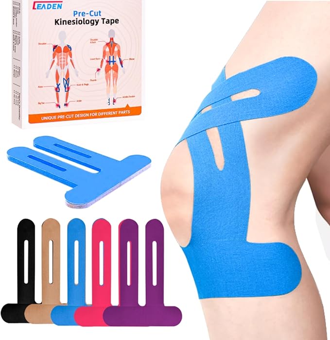 IEADEN Precut Kinesiology Tape for Knees, 10 Pcs - Knee Support & Stability, Knee Pain Relief
