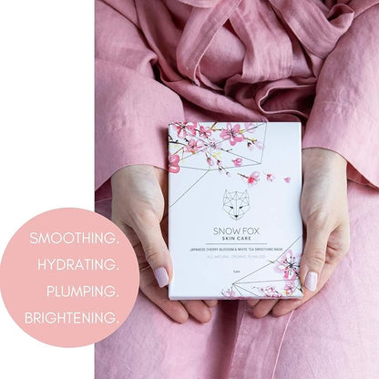 Snow Fox Japanese Cherry Blossom & White Tea Smoothing Mask ??1 Pack for Smooth, Bright, Glossy