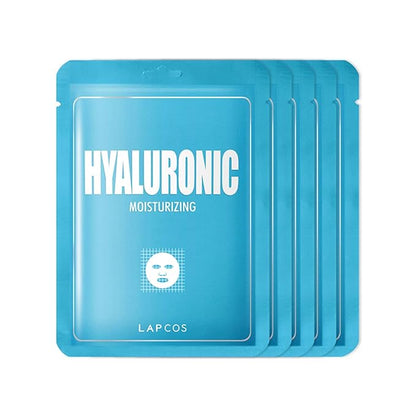 LAPCOS Hyaluronic Acid Sheet Mask, Daily Hydrating Face Mask, Protects & Nourishes Skin, Korean