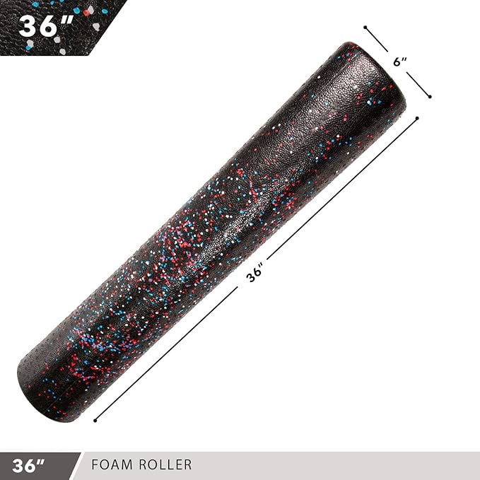 High-Density Round Foam Rollers - 4 Size and 8 Color Options - Massage Rollers for Stretching, Deep
