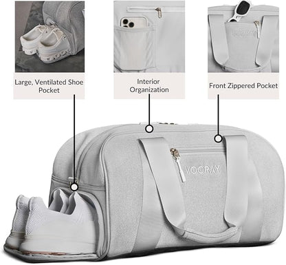 Vooray Burner Gym Duffel Bag, Gym Bag for Women and Men with Shoe Compartment, Weekender, Overnight
