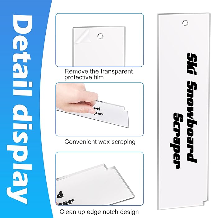 Snowboard Wax Plastic Scraper- Ski Wax Scraper- Ski Snowboard Plastic Scraper for Removing The