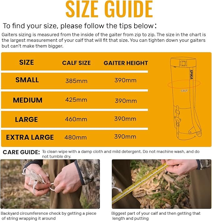 SPIKA Strike Snake Gaiters, Waterproof Snake Chaps for Hunting, Adjustable and Snake Resistent Leg