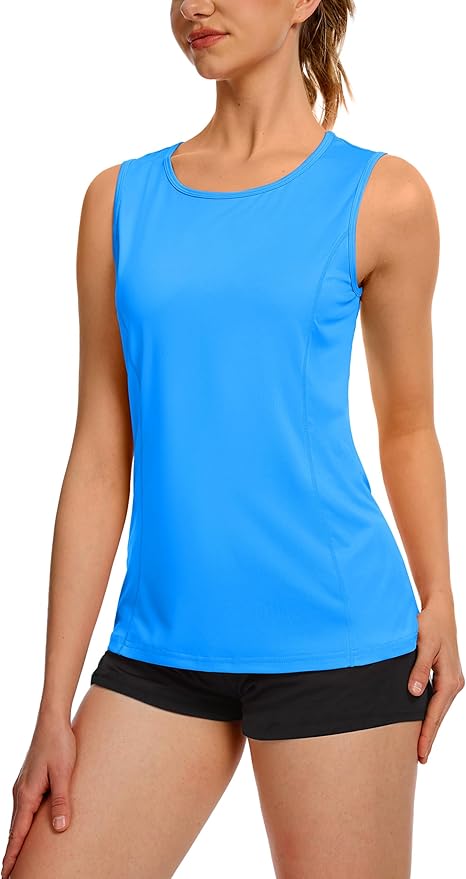 TACVASEN Women's UPF 80+ Workout Tank Top Sleeveless Quick Dry Sun Protection Hiking Athletic Gym