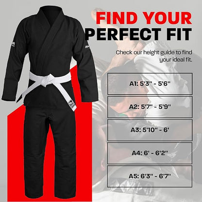 Hawk Sports Brazilian Jiu Jitsu Gi for Men and Women with Jacket, Pants, and White Belt for Martial