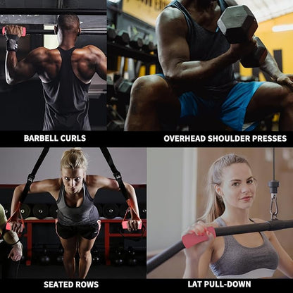 Hikeen Thick Bar Dumbbell Grips,Non Slip Hard Rubber Barbell Grips,Grips for Weight Lifting, Muscle
