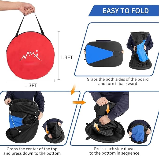 Portable PVC Framed Cornhole Game Set with 2 Collapsible Cornhole Boards, 8 Bean Bags and Carrying