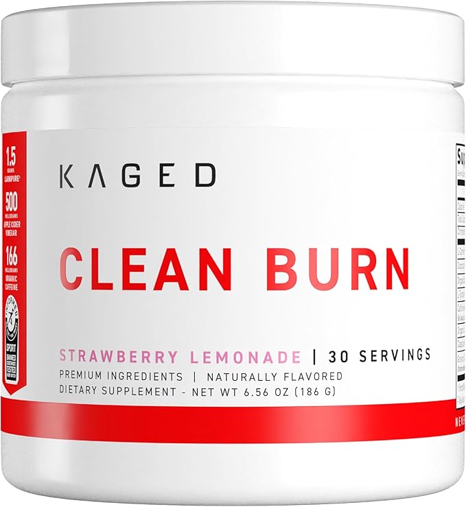 Kaged Clean Burn Powder | Strawberry Lemonade | Thermogenic Weight Management | Boost Metabolism |
