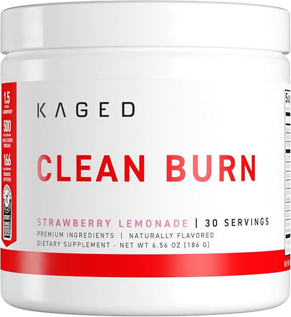 Kaged Clean Burn Powder | Strawberry Lemonade | Thermogenic Weight Management | Boost Metabolism |
