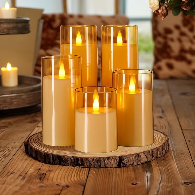 Homemory Realistic Flickering Flameless Candles, Battery Operated Candles with Remote Control and