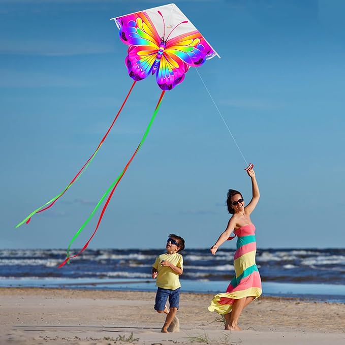 HENGDA KITE 2 Pack Butterfly Kite,for Kids and Adults,Easy to Fly,Excellent Fabric and Structure