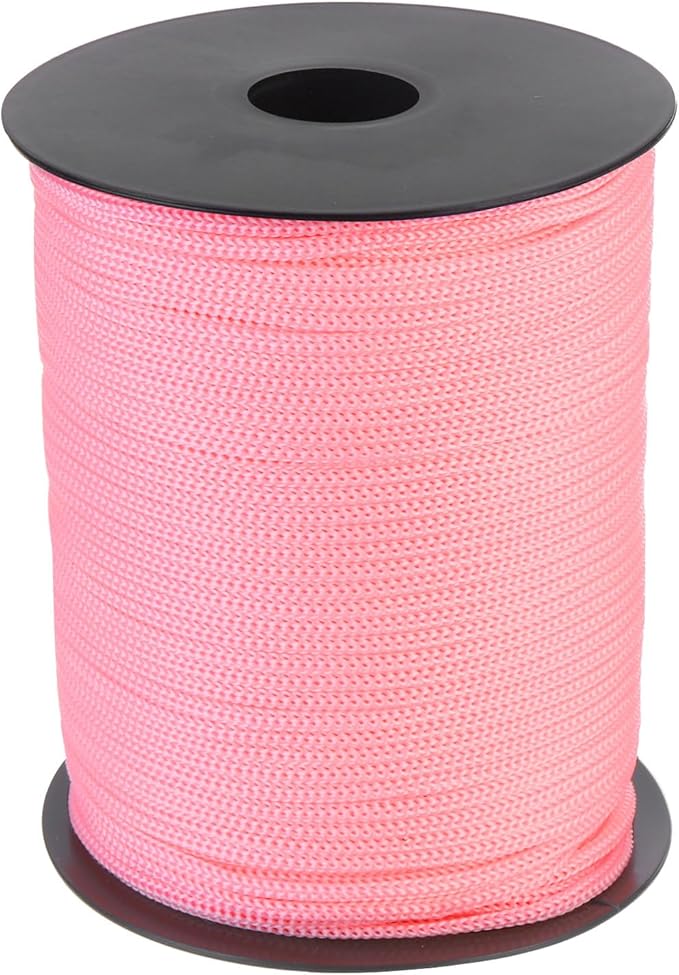 MECCANIXITY 1/8 Inch Polypropylene Rope Braided Ropes, 328ft Nylon Rope Hollow Utility Cord for