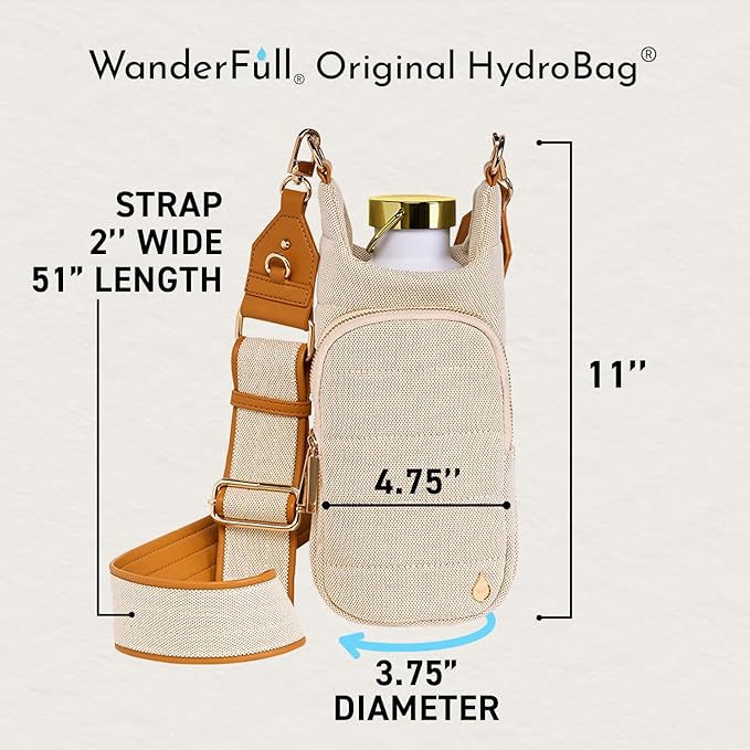 WanderFull® Original HydroBag® Collection, Water Bottle Holder w/Strap & Phone Pocket, Hands-Free