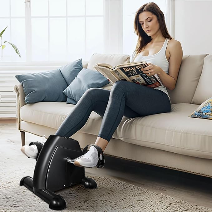 Mini Exercise Bike, himaly Under Desk Bike Pedal Exerciser Portable Foot Cycle Arm & Leg Peddler