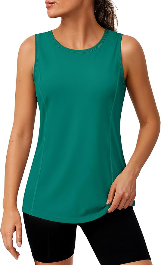 TACVASEN Women's UPF 80+ Workout Tank Top Sleeveless Quick Dry Sun Protection Hiking Athletic Gym