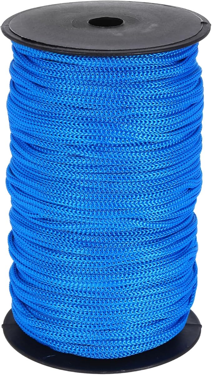 MECCANIXITY 3/16 Inch Polypropylene Rope Braided Ropes, 328ft Nylon Rope Hollow Utility Cord for
