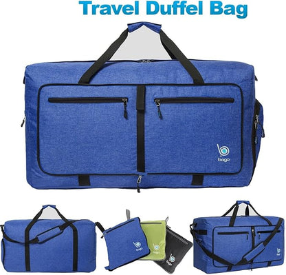 Bago Large Foldable Duffel Bags for Traveling Women & Men - 100L Packable Duffle Bag for Travel