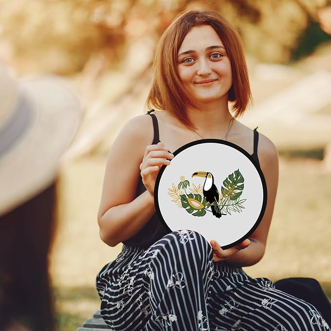 Gejoy Foldable Flying Disc Fans Bulk with Bags 9.8 Inch DIY Sublimation Handheld Cooling Fan Beach
