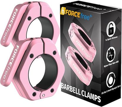 Barbell Clips (Pair), Barbell Clamps, Quick Release Olympic Barbell Clamps with Anti Slip TPR Grip
